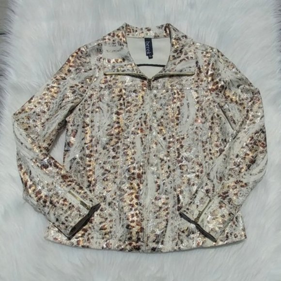 Vintage Berek Collared Zip Up Glam Jacket - Picture 2 of 5